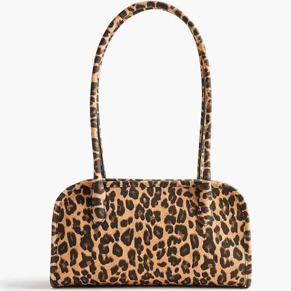 J. Crew Handbags - NWT J.Crew Factory Leopard Print Faux Hair Bowling Bag Purse Shoulder Handbag